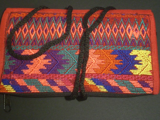 Handbag for smartphone & eyeglasses, embroidered colorfully w